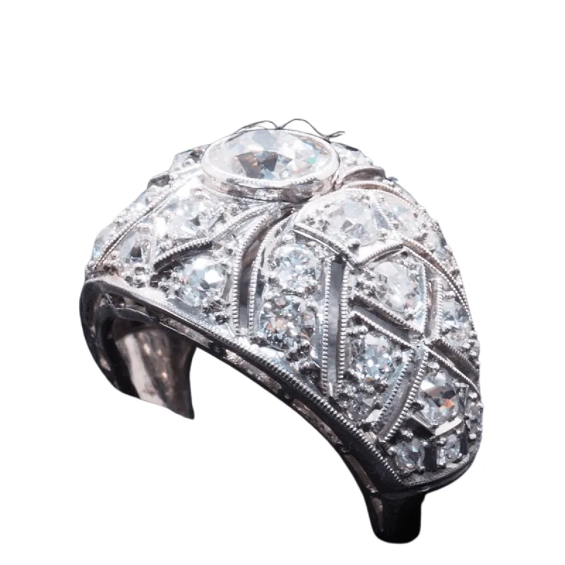 bague art déco platine diamants sold by 58 Facettes