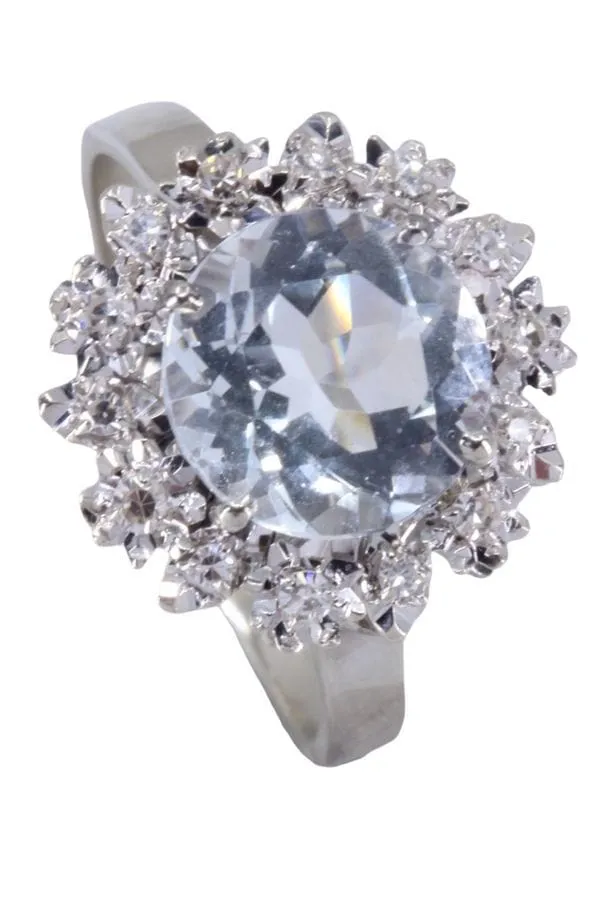 Bague ancienne aigue-marine et diamants sold by 58 Facettes product image thumbnail 5