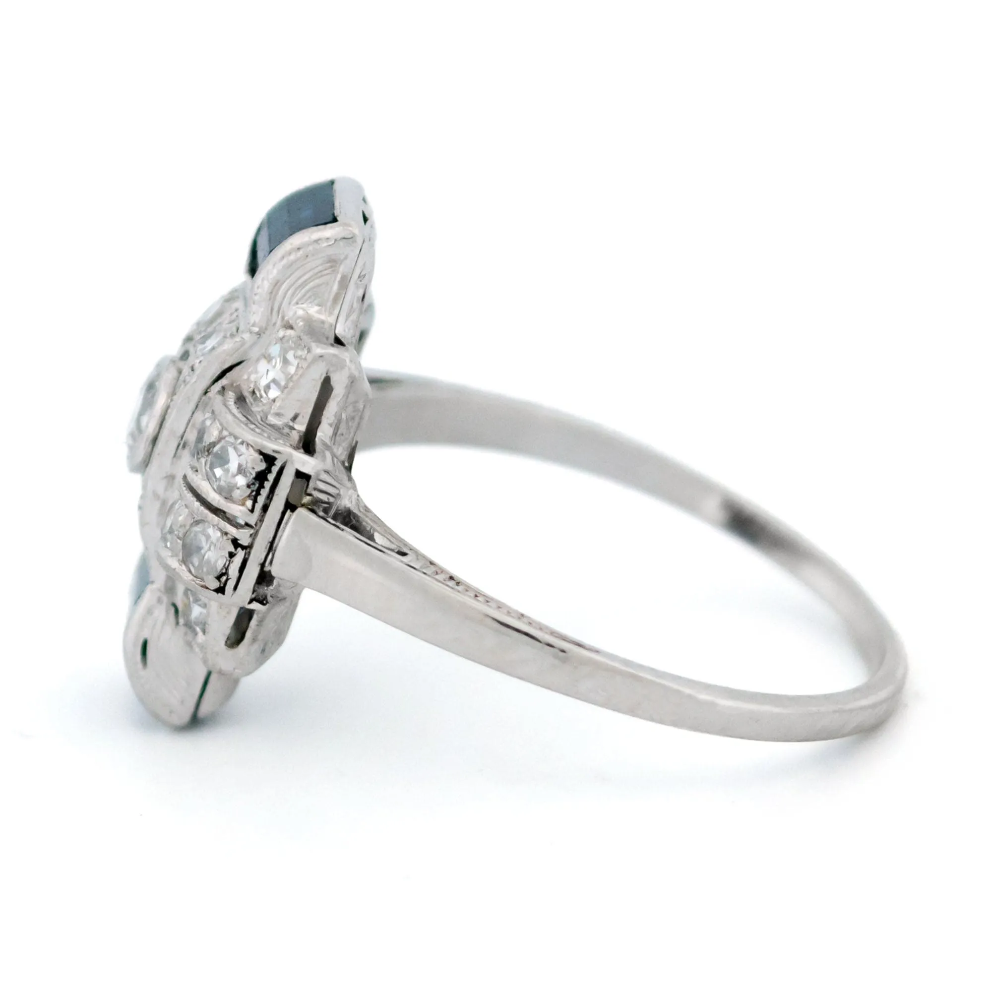 Bague Art Déco Diamant Saphir Platine 18 Carats sold by 58 Facettes product image thumbnail 5