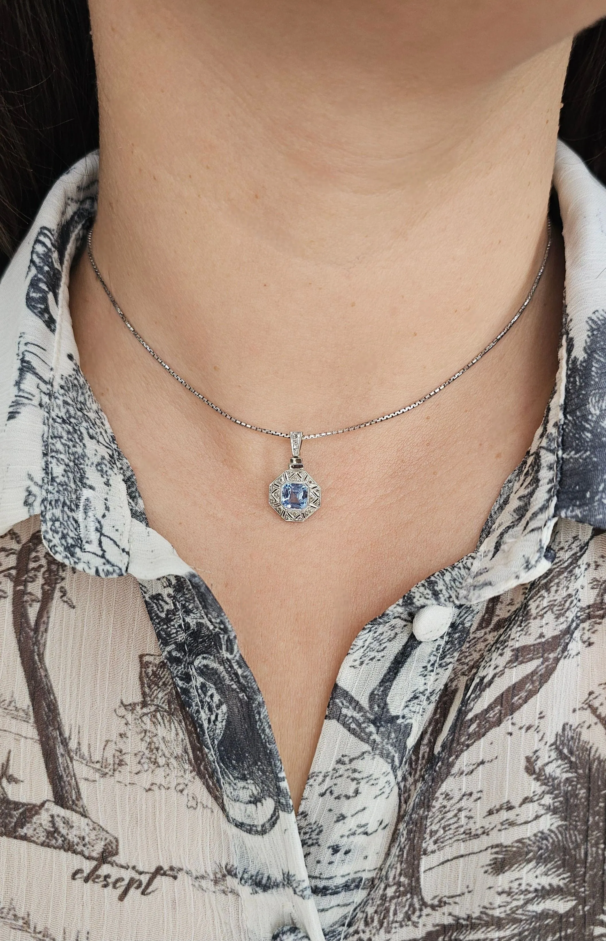 Pendentif Art Déco or et platine sold by 58 Facettes product image thumbnail 2