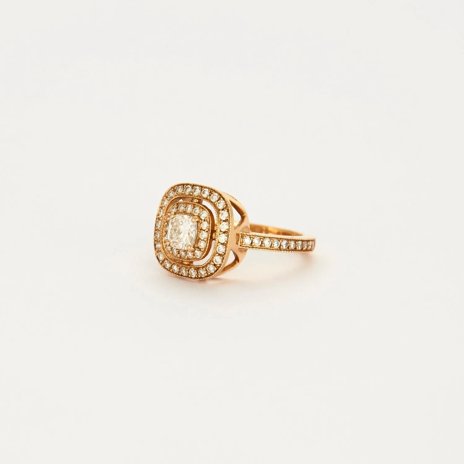 Bague style Art déco en or rose 18K avec diamants sold by 58 Facettes product image thumbnail 3