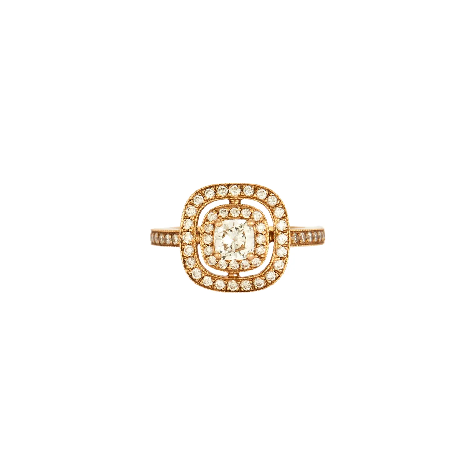 Bague style Art déco en or rose 18K avec diamants sold by 58 Facettes