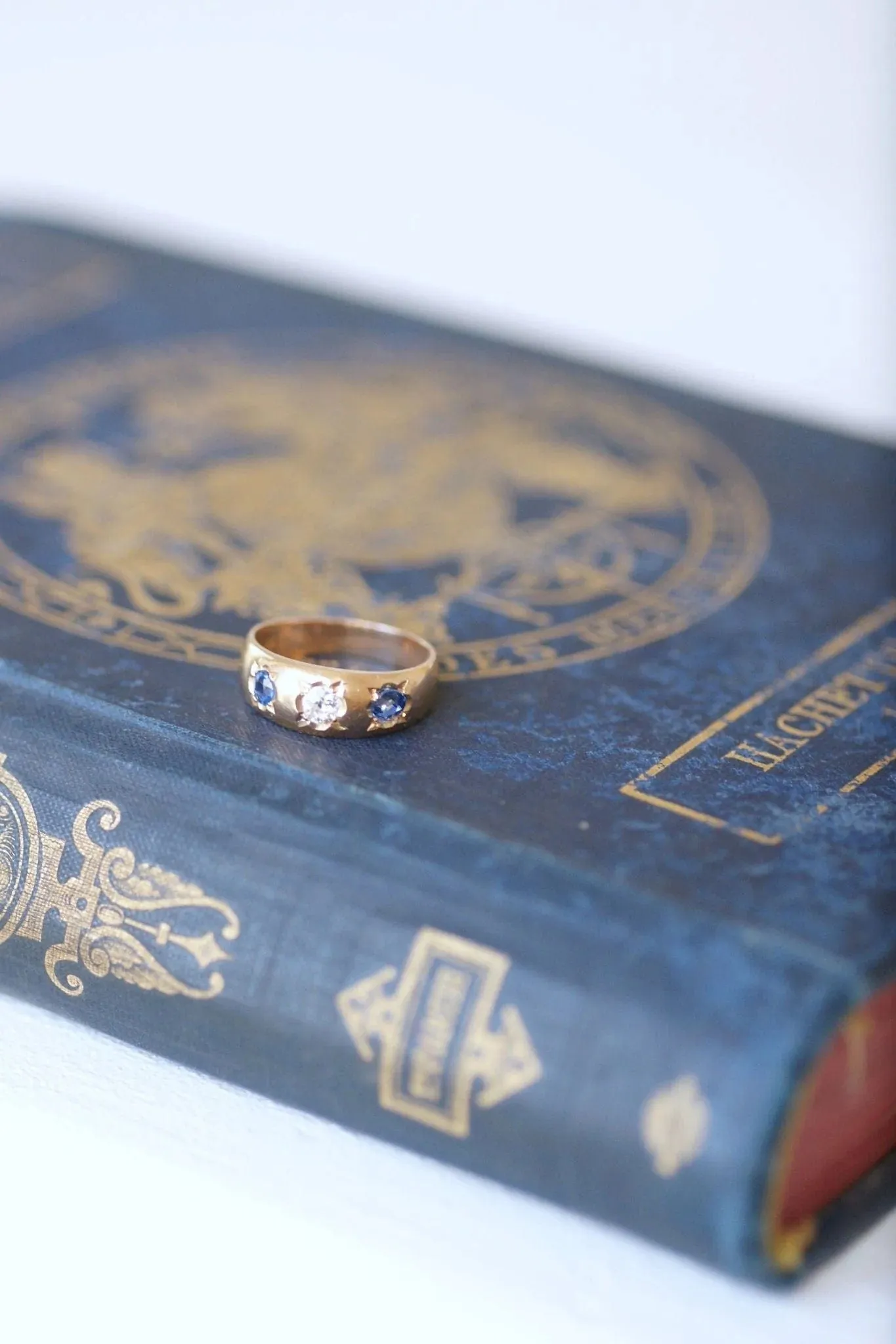 Bague jonc or rose, saphirs, et diamant sold by 58 Facettes product image thumbnail 3