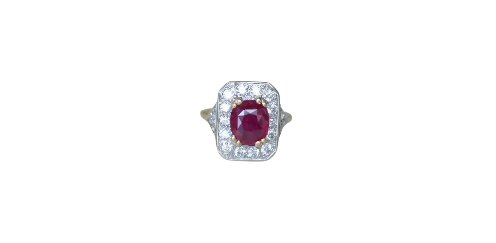 Bague Octogonale Rubis et Diamants sold by 58 Facettes