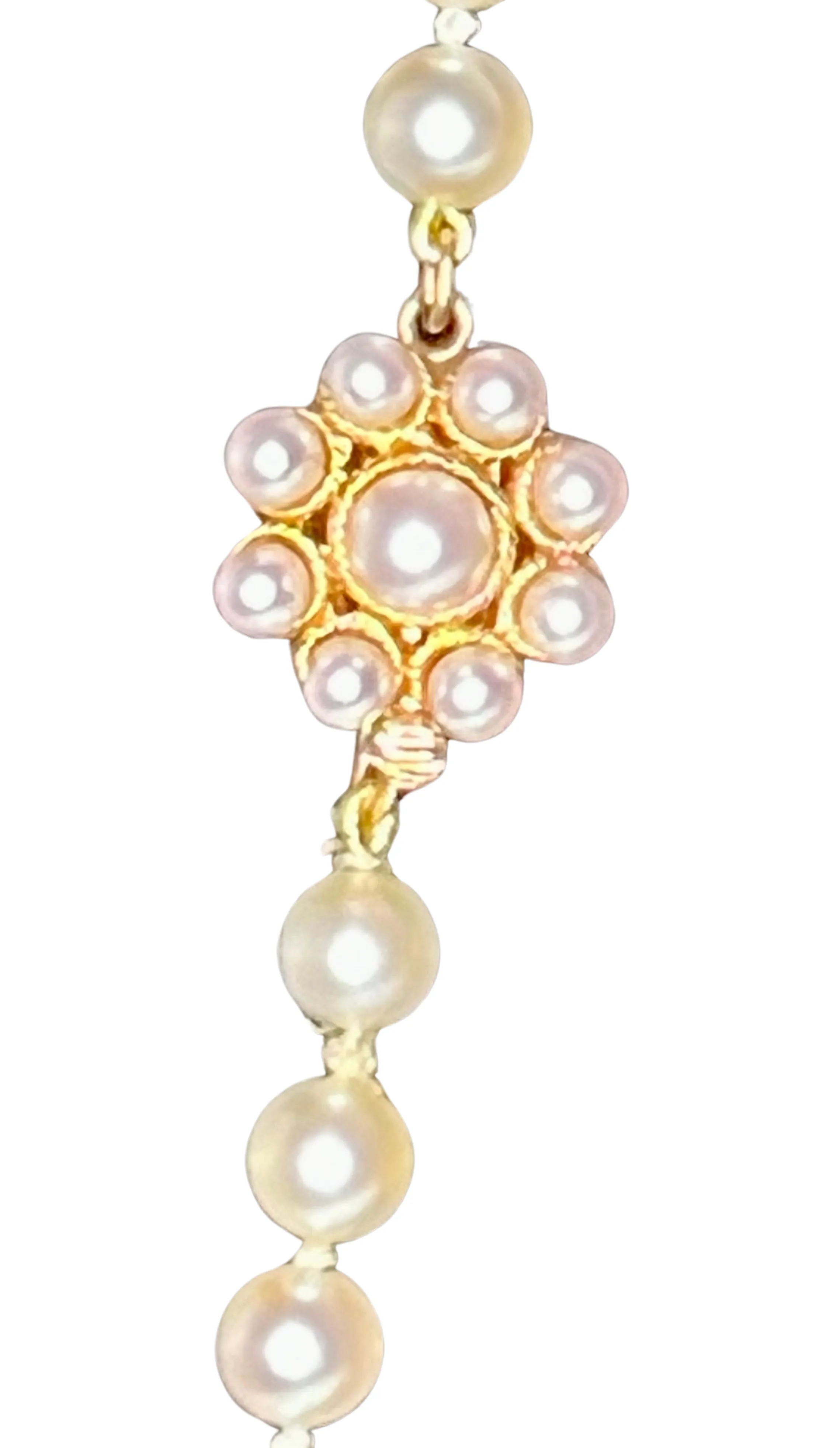 Collier 75 perles de culture Akoya fermoir perles et or sold by 58 Facettes