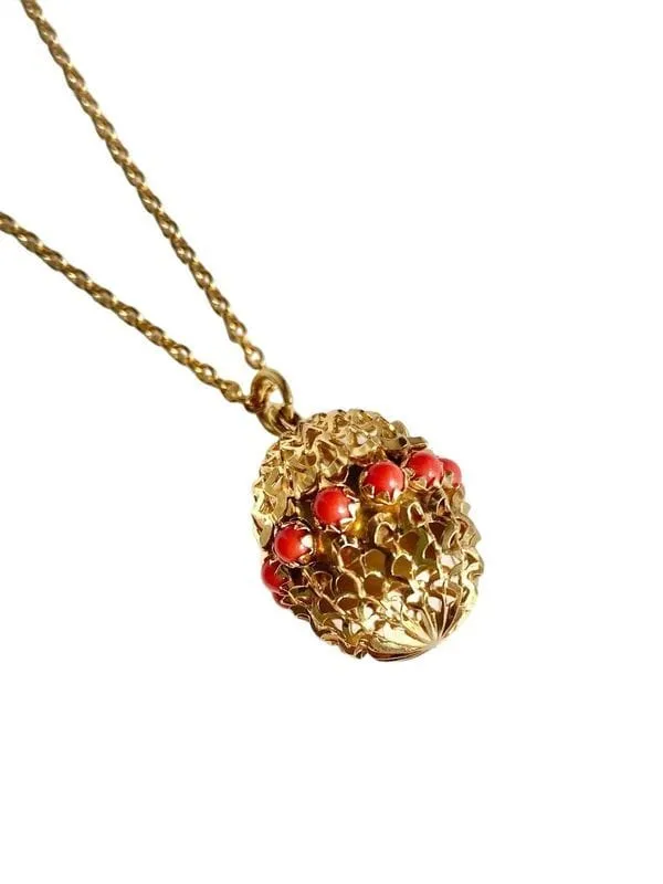 Pendentif or jaune pierres imitation corail sold by 58 Facettes product image thumbnail 3
