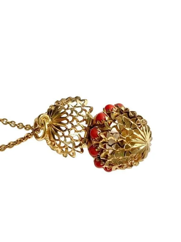 Pendentif or jaune pierres imitation corail sold by 58 Facettes product image thumbnail 4