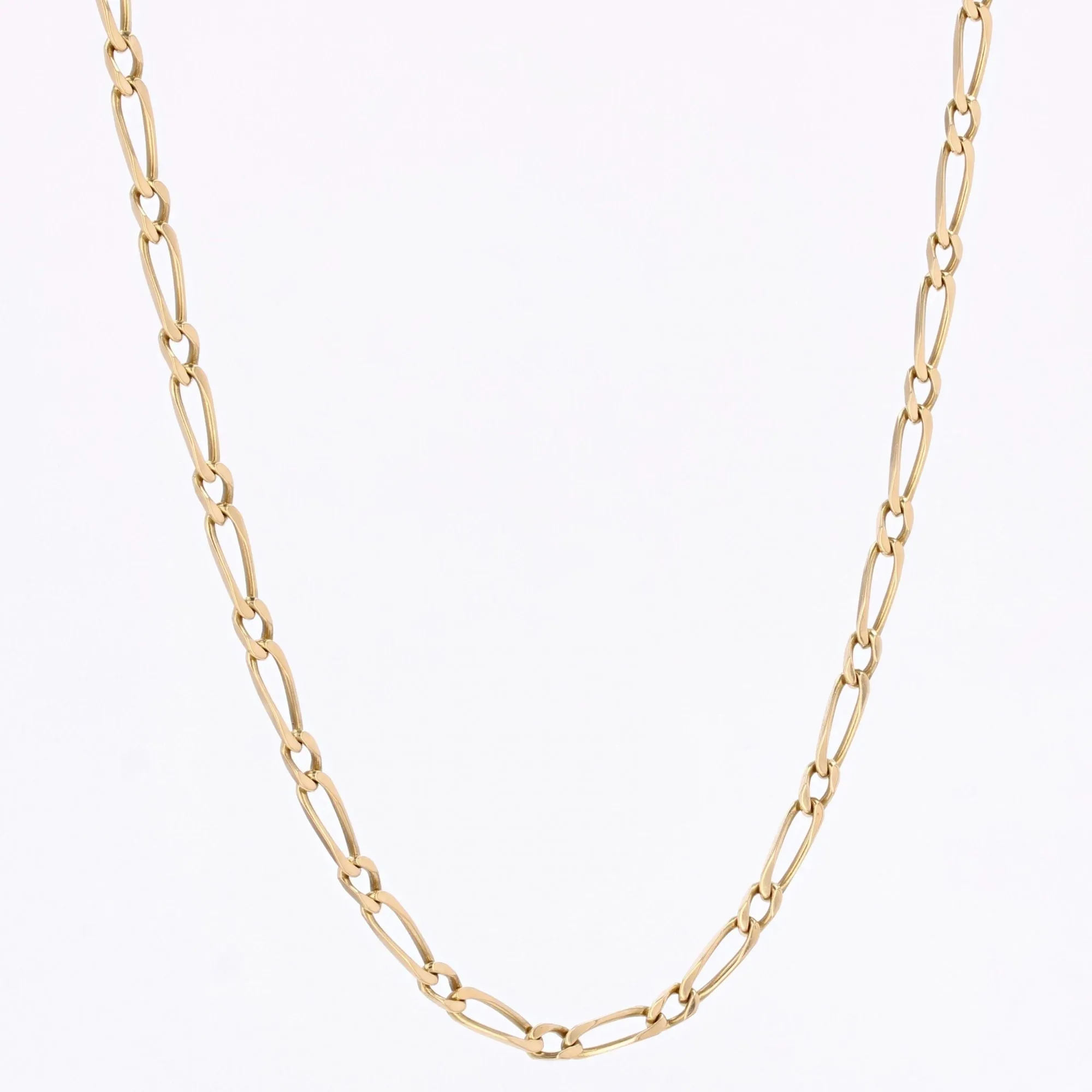 Chaine gourmette alternée limée or jaune sold by 58 Facettes product image thumbnail 4