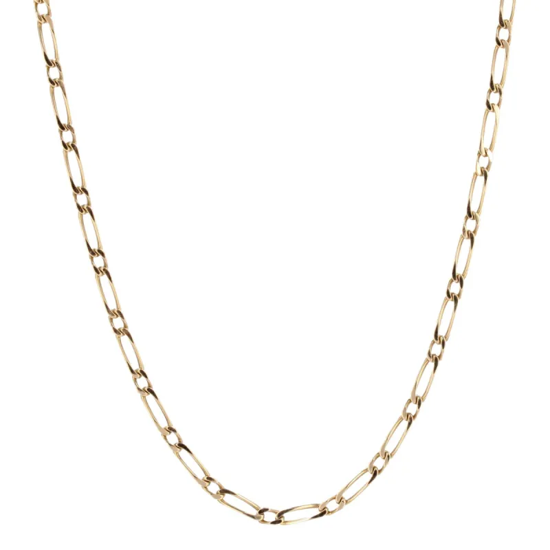 Chaine gourmette alternée limée or jaune sold by 58 Facettes