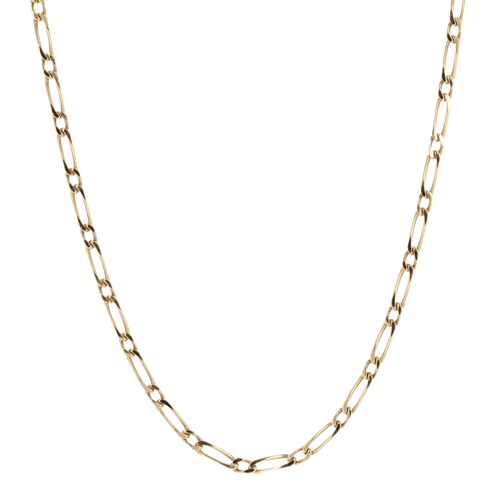 Chaine gourmette alternée limée or jaune sold by 58 Facettes