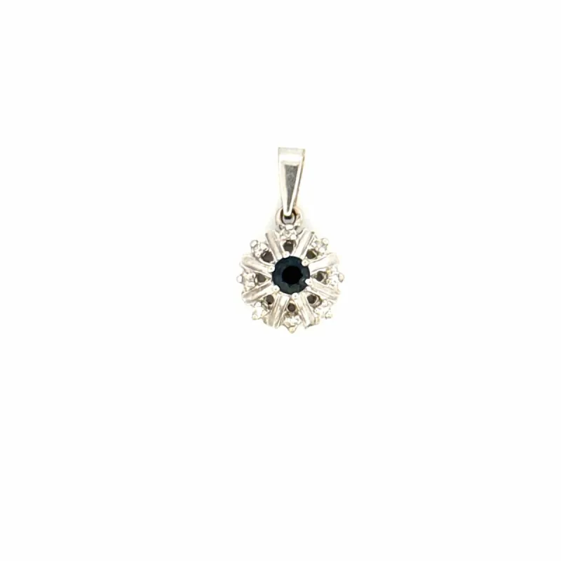 Pendentif Pompadour Or Blanc Diamants & Topaze sold by 58 Facettes