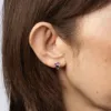 Boucles d'oreilles grappes saphir rose bleu diamant or blanc sold by 58 Facettes
