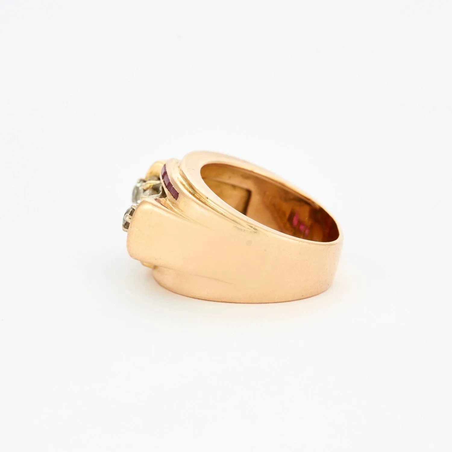 Bague Tank or jaune diamants et rubis sold by 58 Facettes product image thumbnail 5