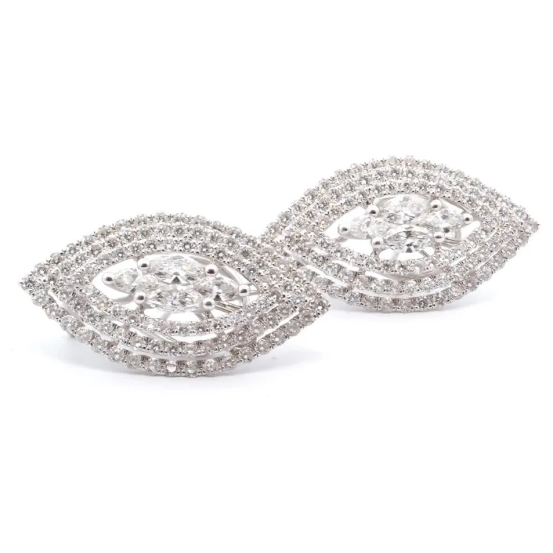 Boucles d'oreilles diamants forme marquise sold by 58 Facettes
