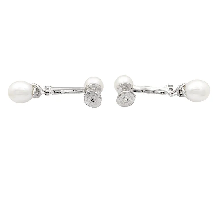 Boucles d'oreilles perles, diamants, platine, or blanc. sold by 58 Facettes product image thumbnail 4