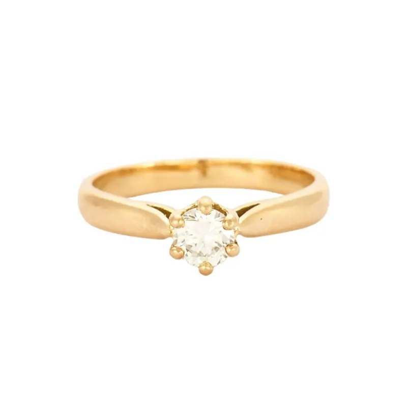 Bague solitaire or et diamants sold by 58 Facettes