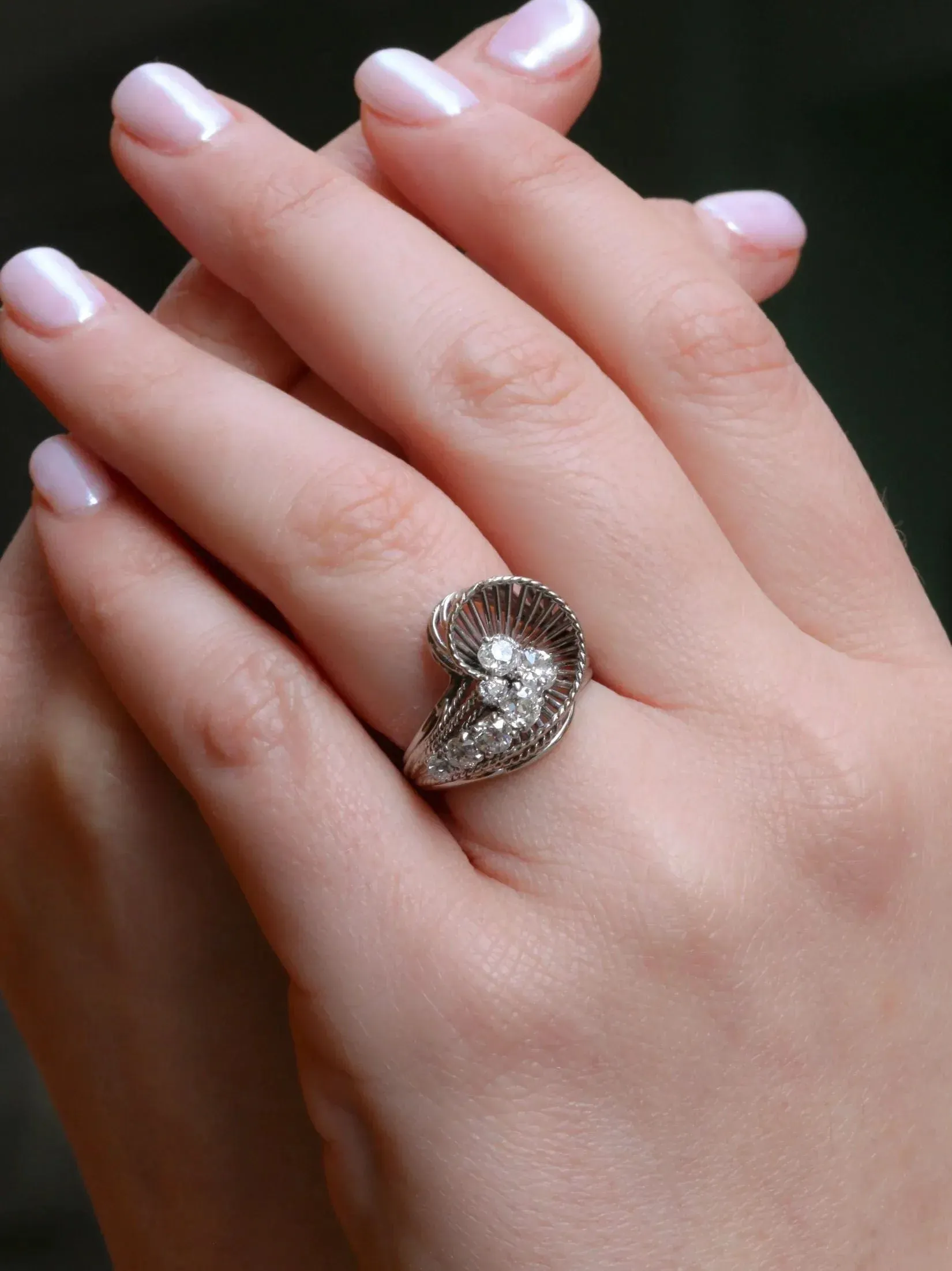 Bague tourbillon or blanc diamants sold by 58 Facettes product image thumbnail 3