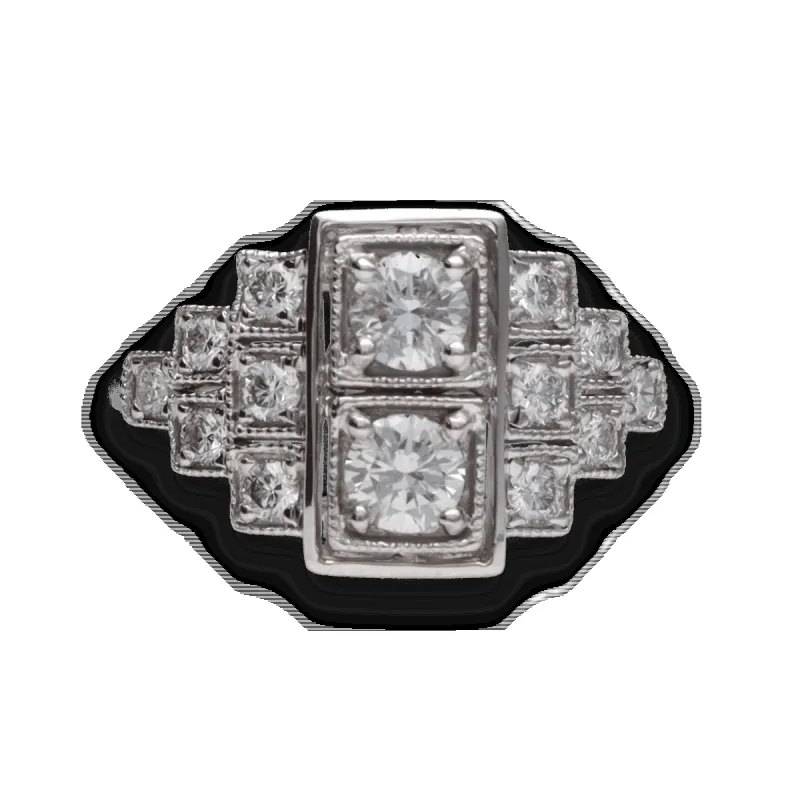 Bague style Art déco Or gris Diamants sold by 58 Facettes