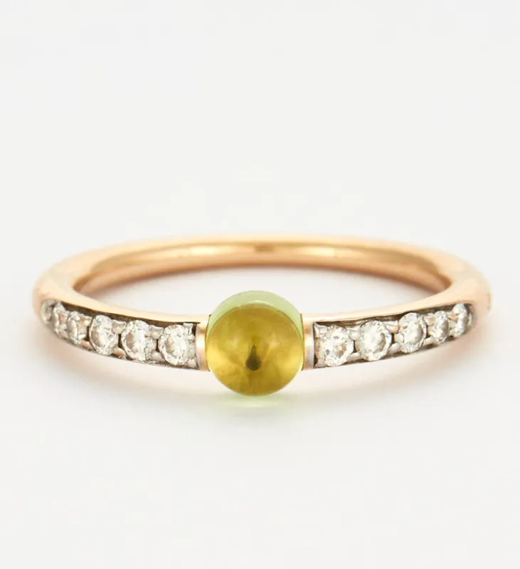 POMELLATO - Mama non mama - Bague jonc en or rose, péridot et diamants sold by 58 Facettes