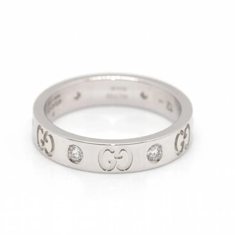 GUCCI - Bague "Icon" Or blanc Diamants sold by 58 Facettes
