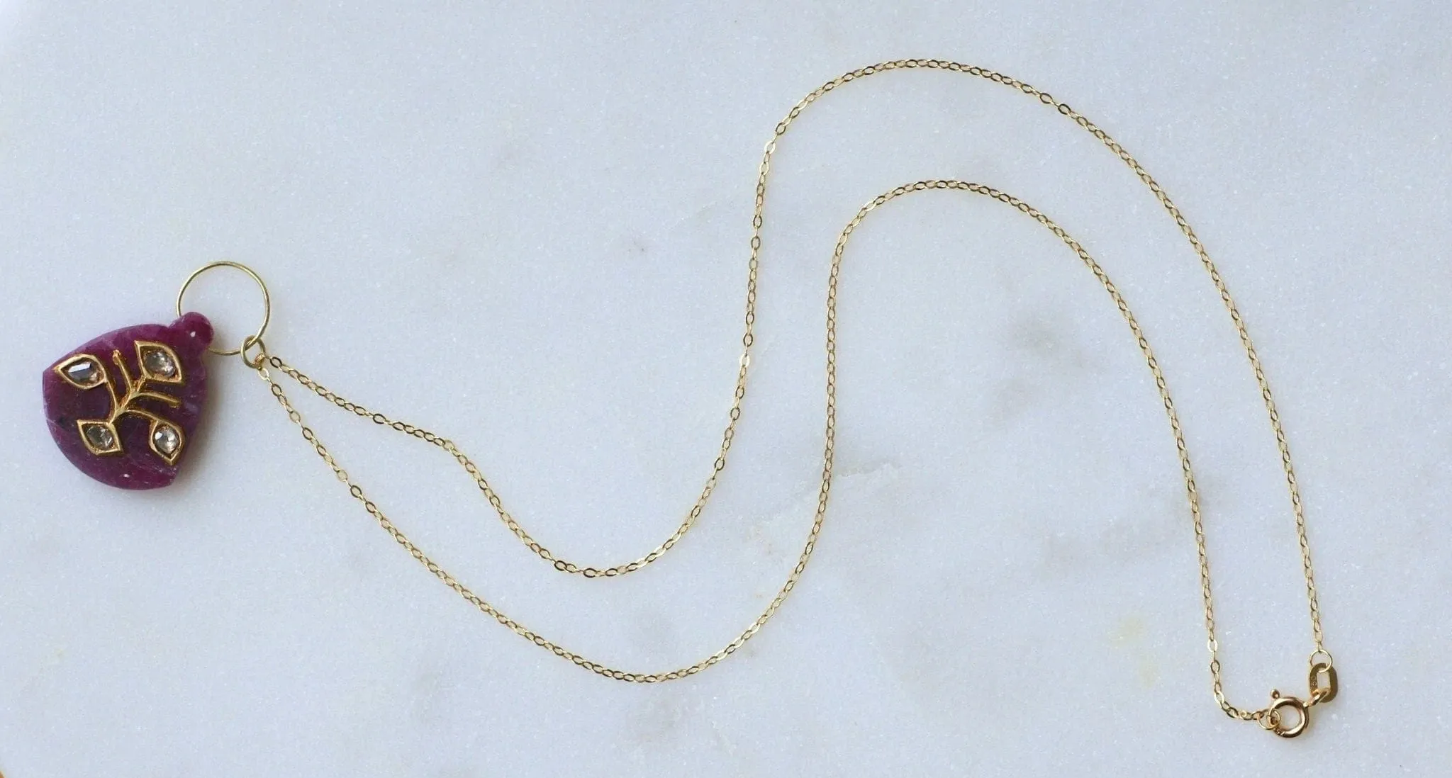 Pendentif ancien Moghol Inde rubis et diamants sold by 58 Facettes product image thumbnail 4