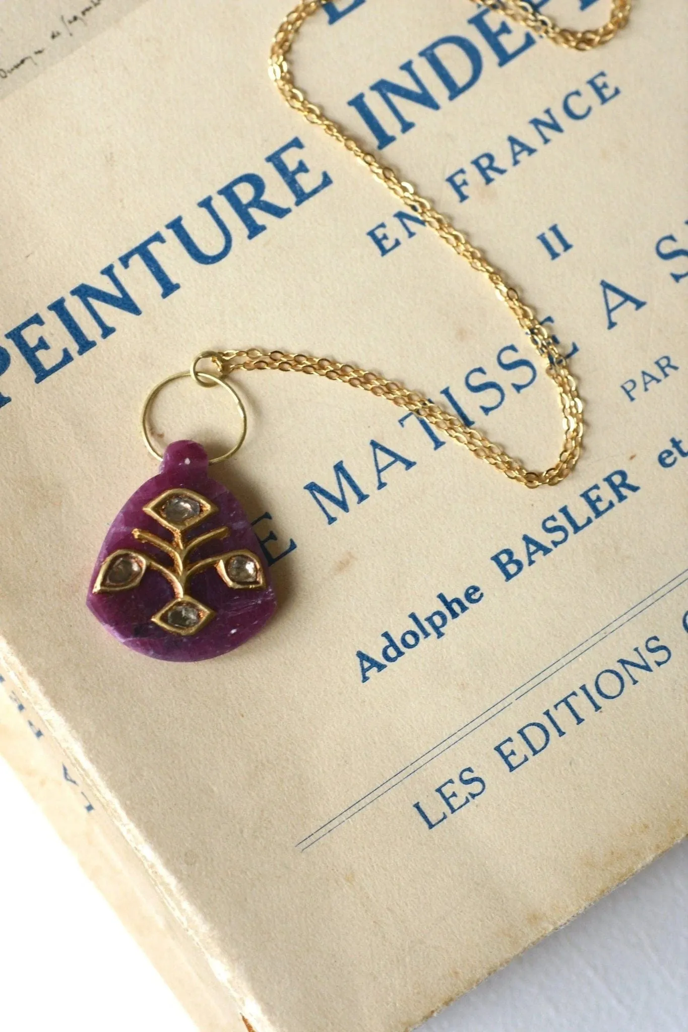 Pendentif ancien Moghol Inde rubis et diamants sold by 58 Facettes product image thumbnail 3