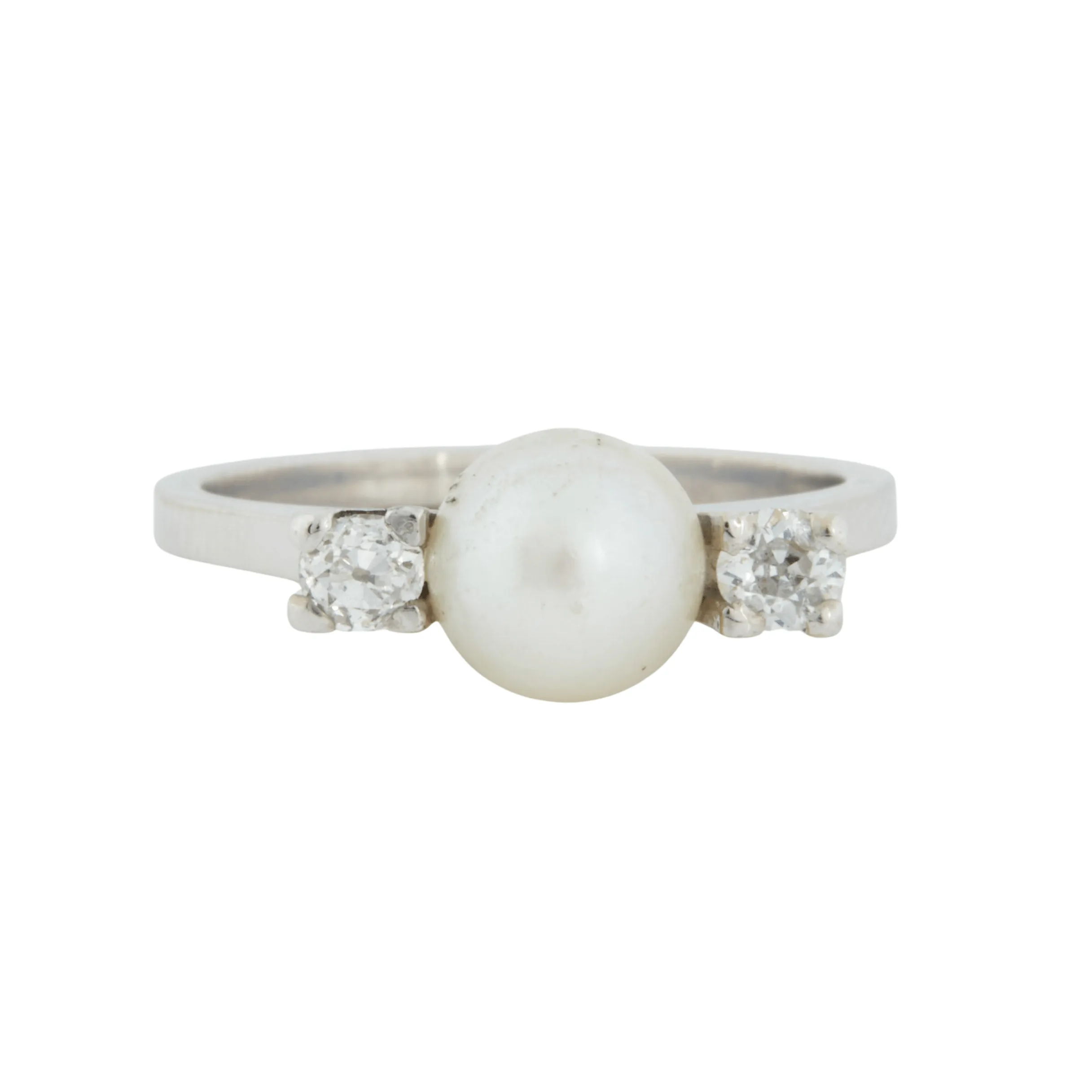 Bague Or blanc Perle Diamants sold by 58 Facettes