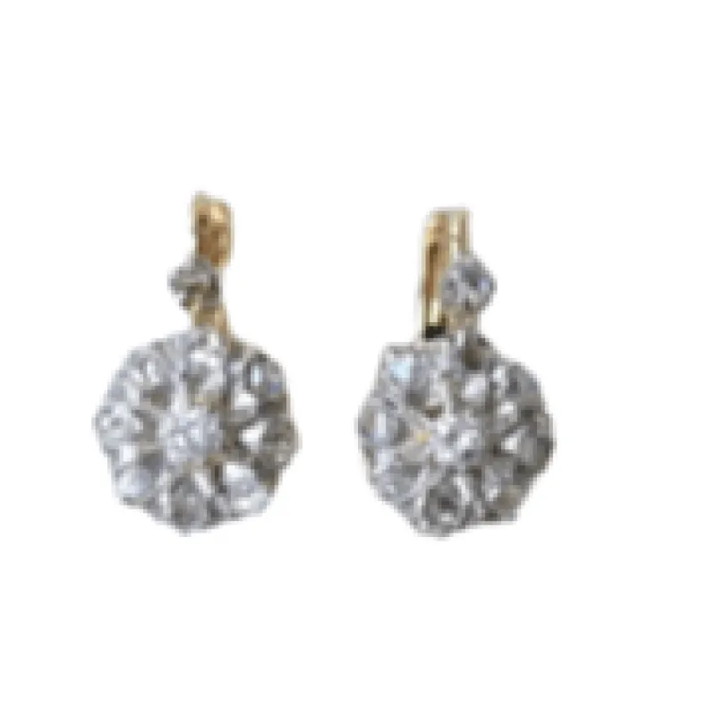Boucles d'oreilles Or jaune, Platine, Diamants sold by 58 Facettes