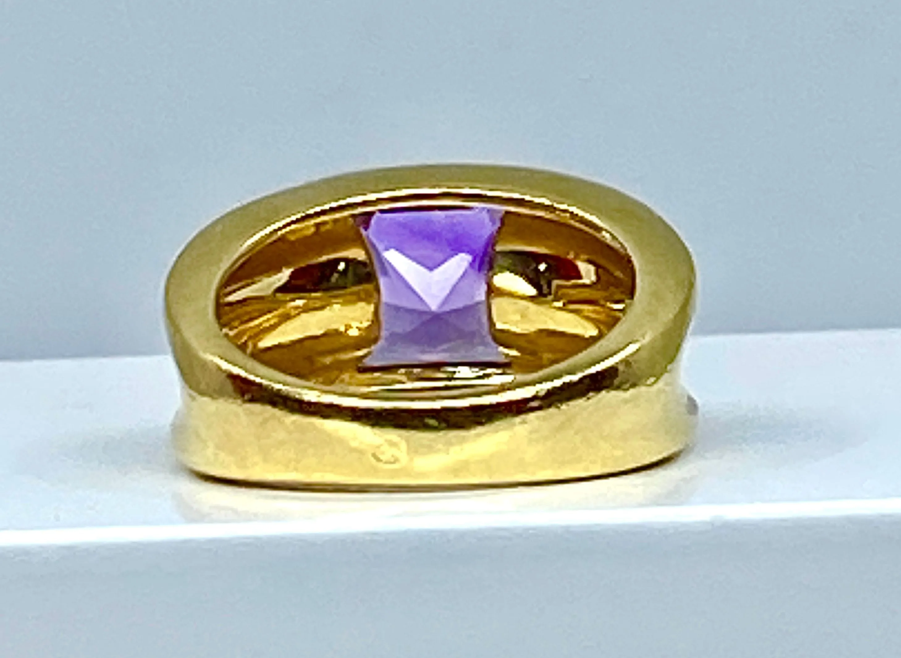 Bague or jaune améthyste carrée sold by 58 Facettes product image thumbnail 5