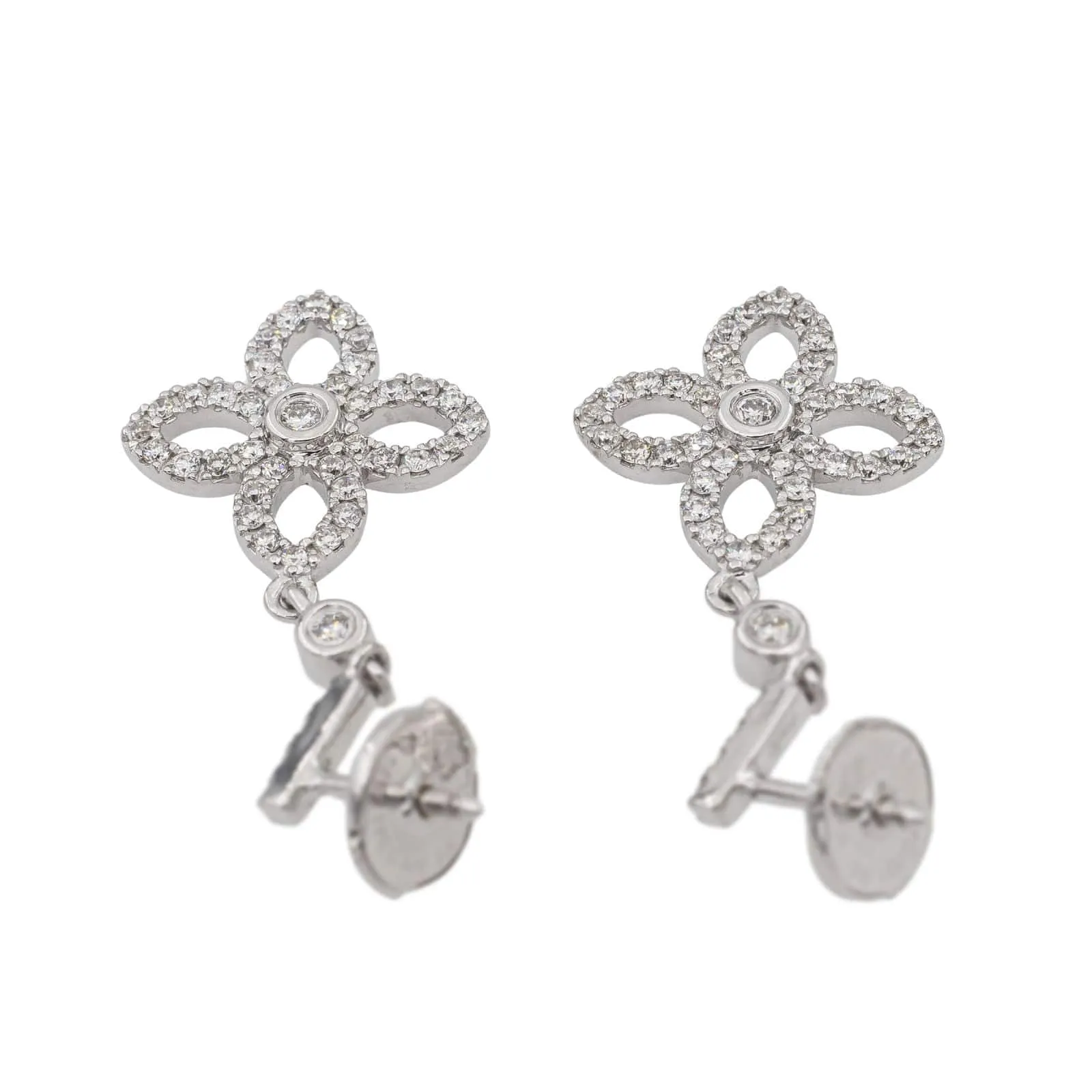 Boucles d'oreilles Fleur Or blanc Diamant sold by 58 Facettes product image thumbnail 5