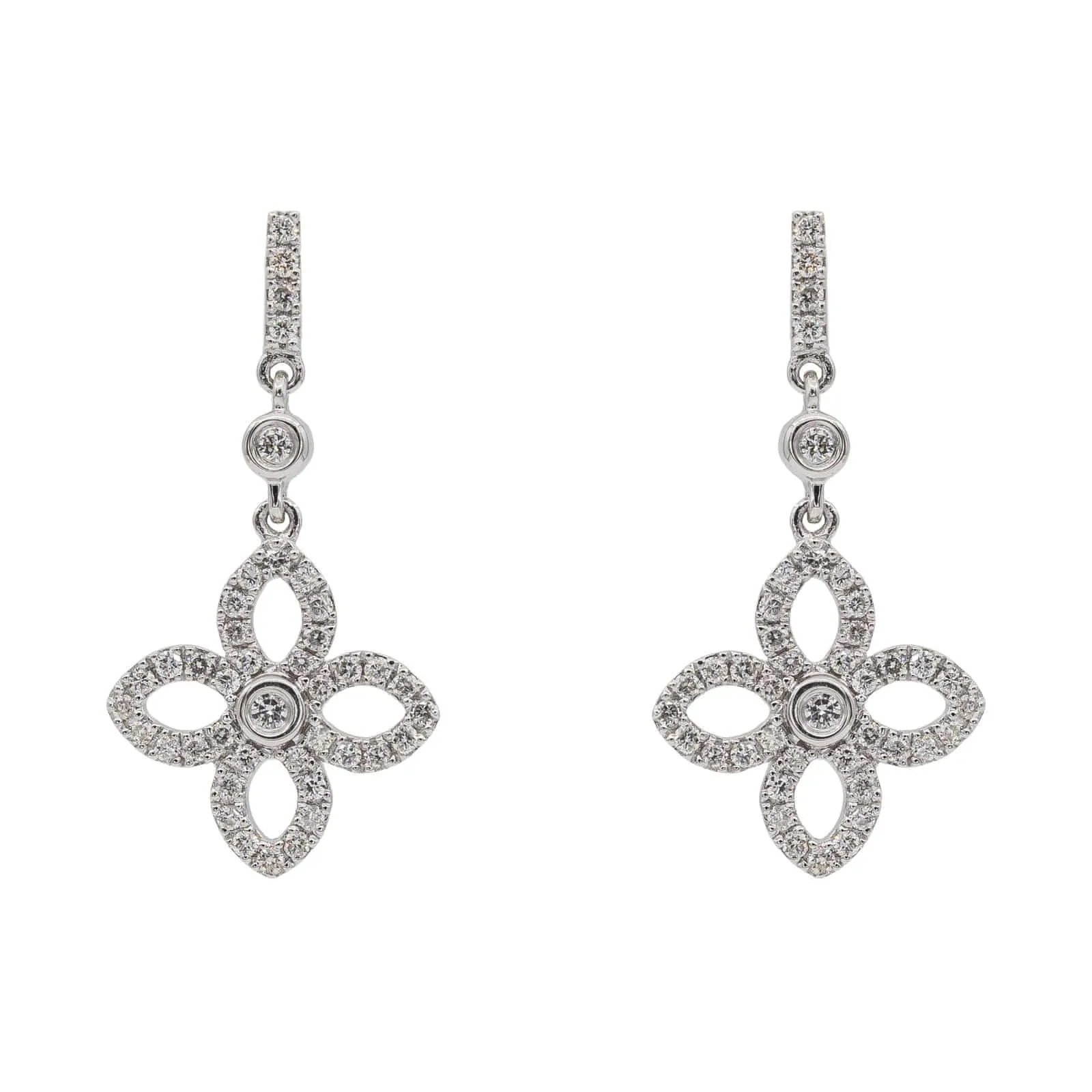 Boucles d'oreilles Fleur Or blanc Diamant sold by 58 Facettes