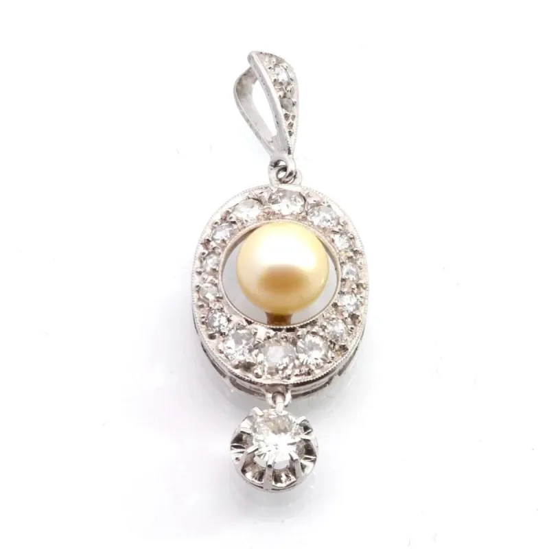 Pendentif ancien diamants et perle sold by 58 Facettes