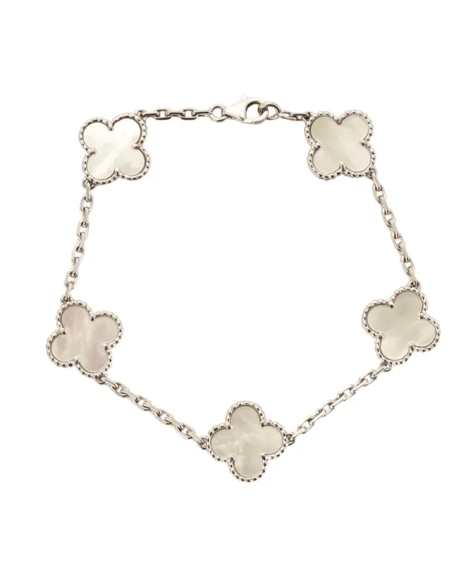 VAN CLEEF & ARPELS - Bracelet Alhambra or gris et nacre sold by 58 Facettes