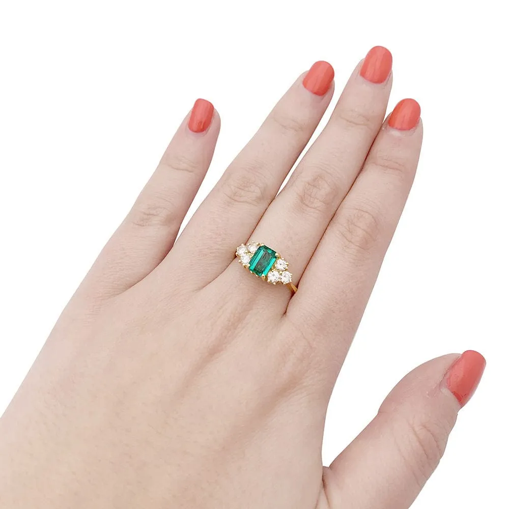Bague or jaune, émeraude, diamants. sold by 58 Facettes product image thumbnail 5