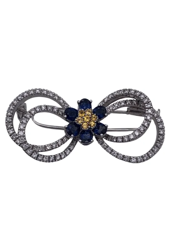 Broche saphir  et diamants sold by 58 Facettes