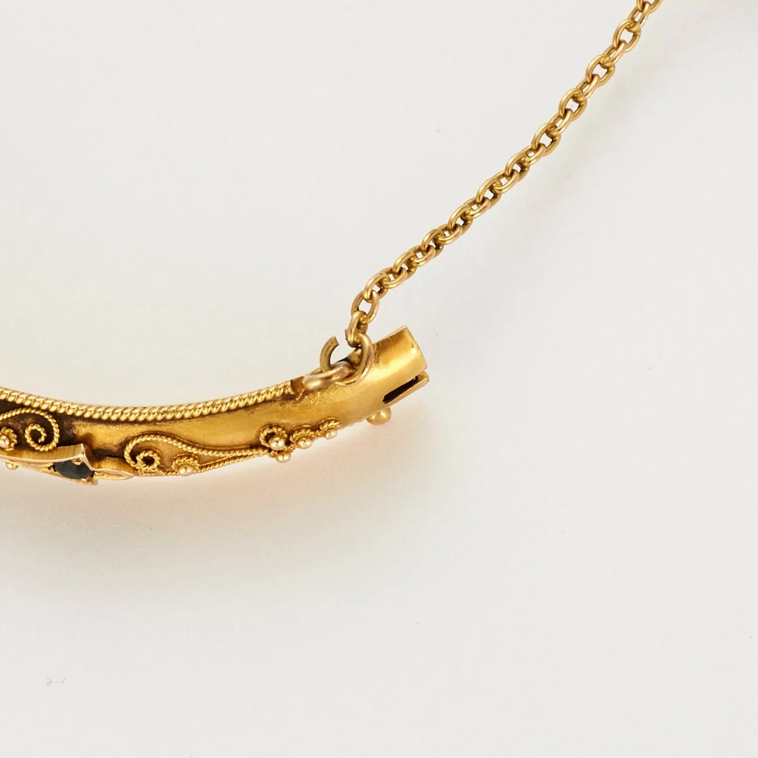 Bracelet jonc or jaune saphir diamant sold by 58 Facettes product image thumbnail 5