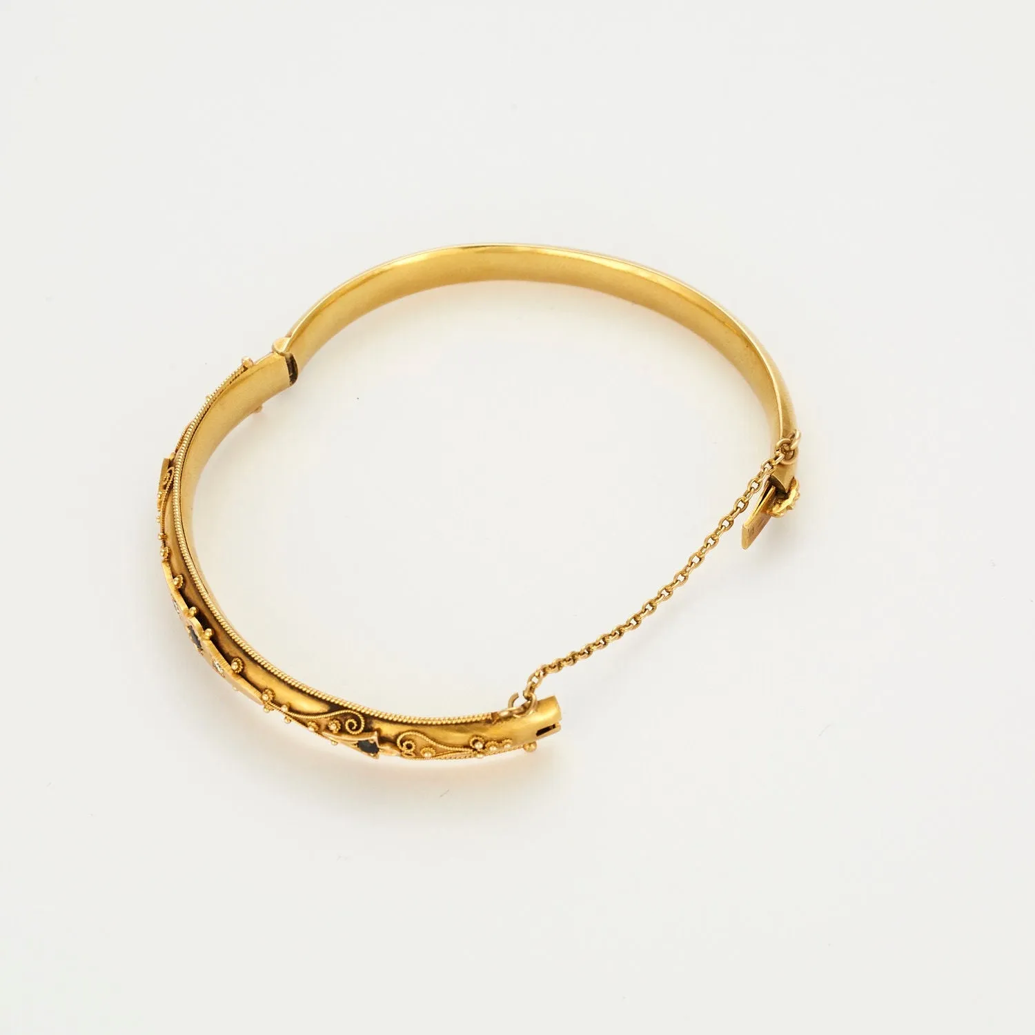 Bracelet jonc or jaune saphir diamant sold by 58 Facettes product image thumbnail 3