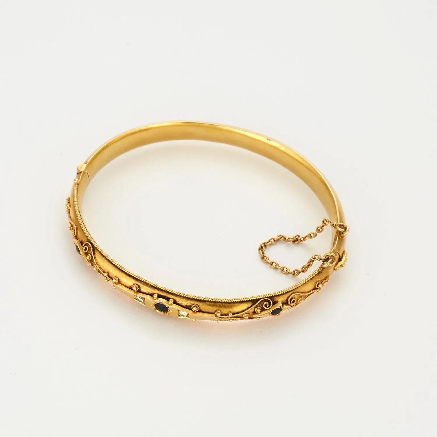 Bracelet jonc or jaune saphir diamant sold by 58 Facettes product image thumbnail 4