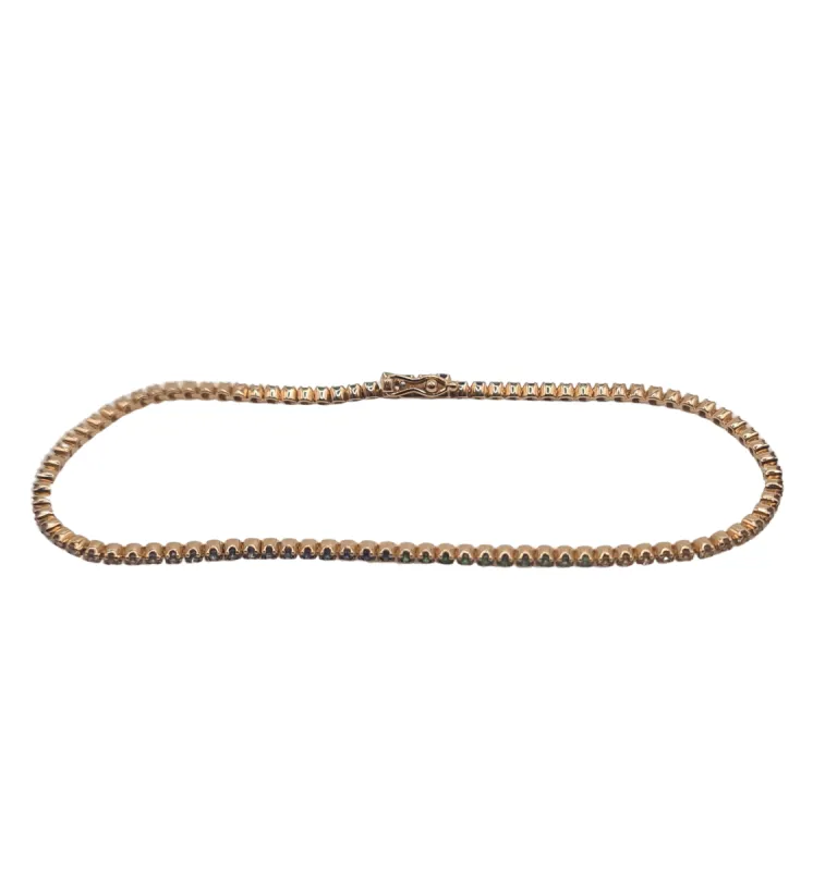 Bracelet Tennis or rose serti de saphir multi-couleur sold by 58 Facettes