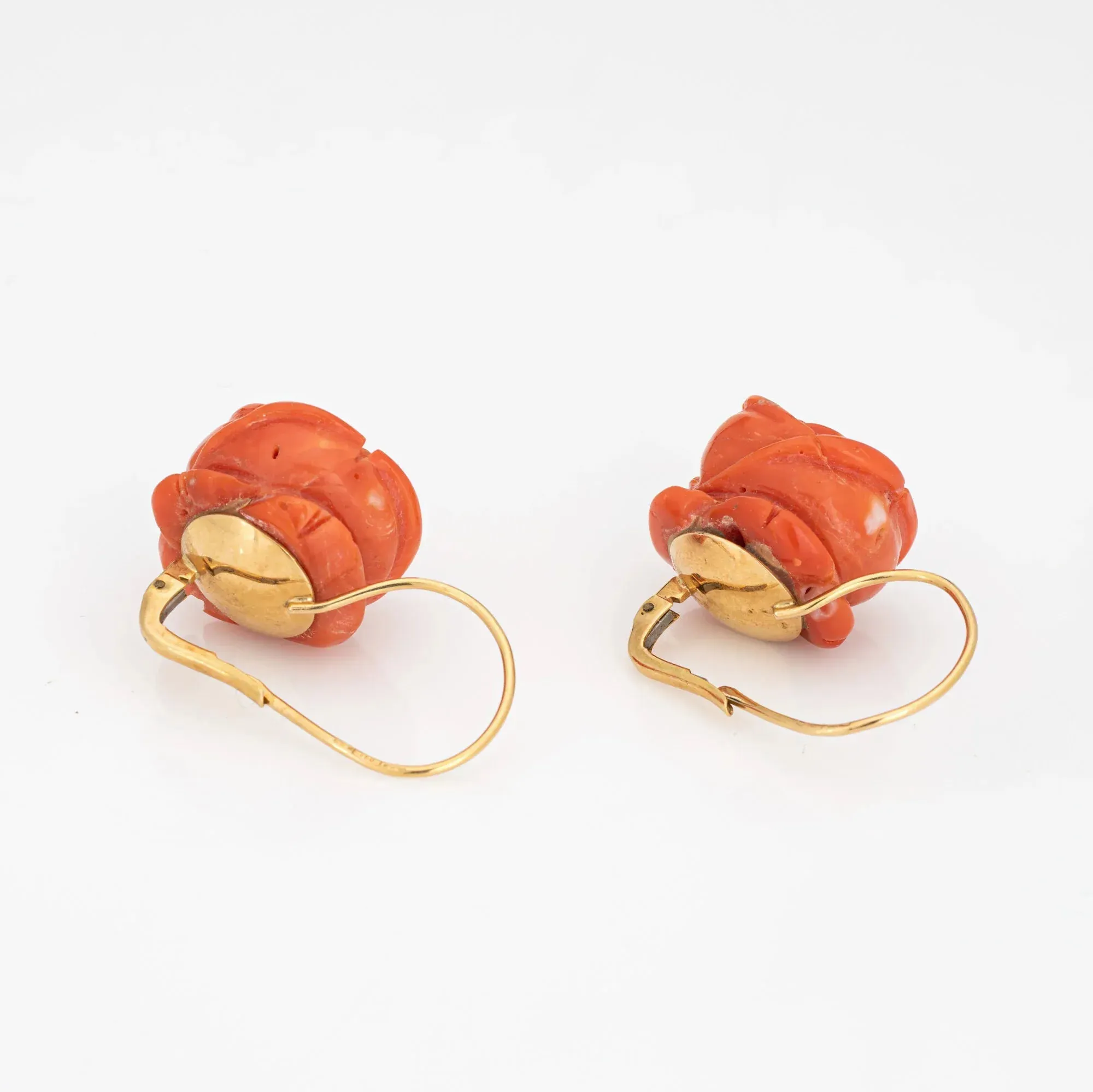 Boucles d'oreilles vintage corail sculpté sold by 58 Facettes product image thumbnail 3