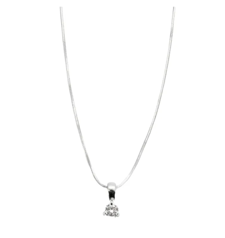 Chaine à maille serpent or gris et diamant sold by 58 Facettes