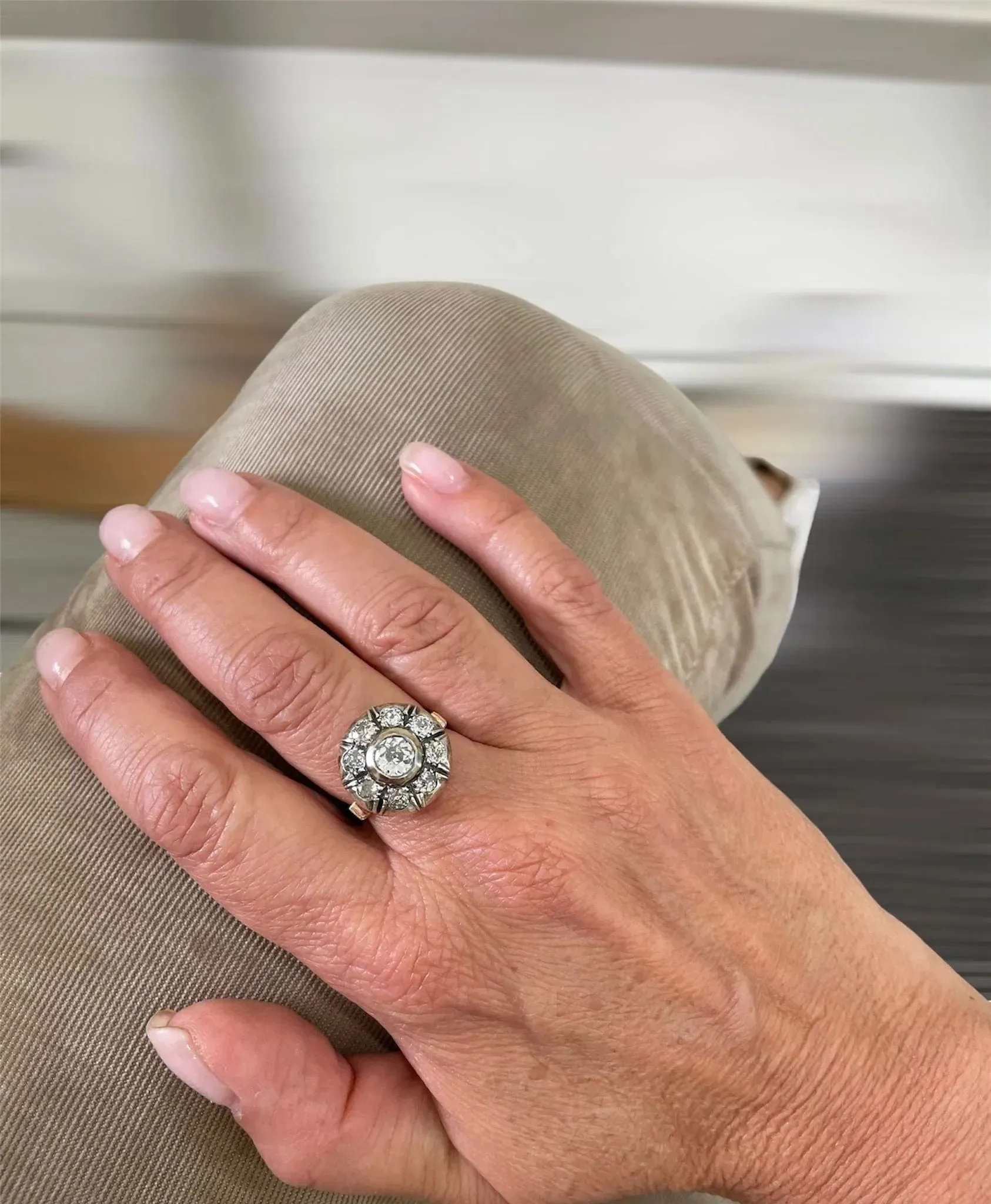 Ensemble bague et boucles d'oreilles victoriennes en or et argent avec diamants sold by 58 Facettes product image thumbnail 2