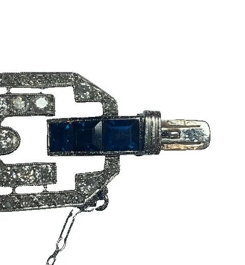 Bracelet articulé art déco platine, or, diamants, saphirs sold by 58 Facettes product image thumbnail 5