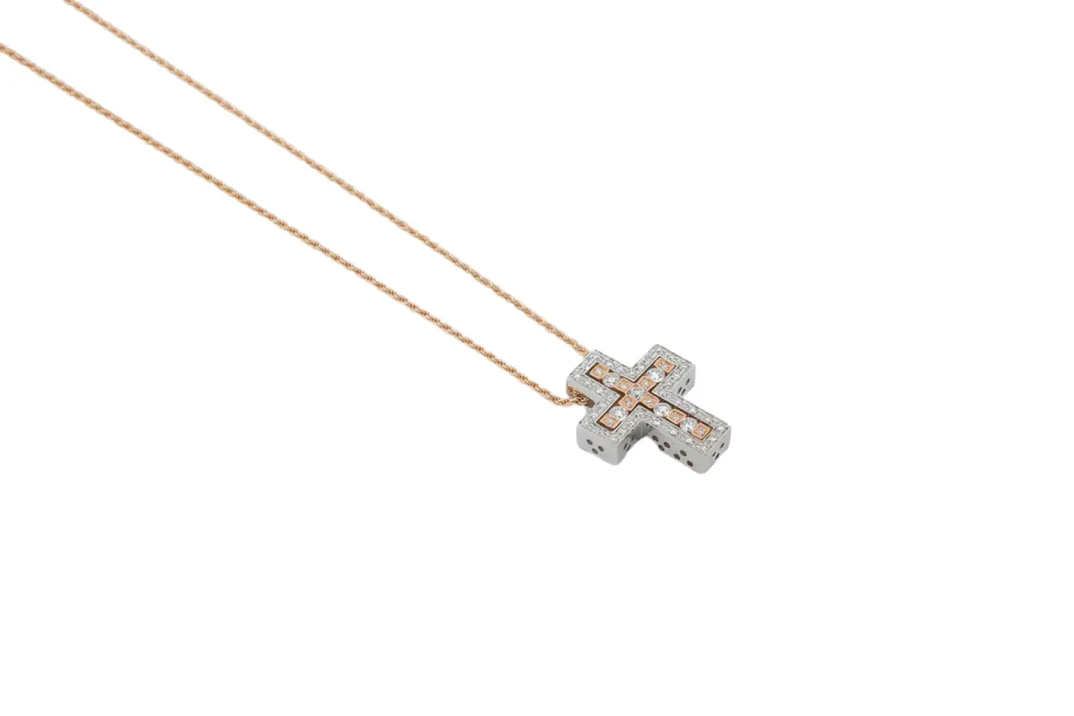 Collier Damiani avec crucifix en or rose et diamants sold by 58 Facettes