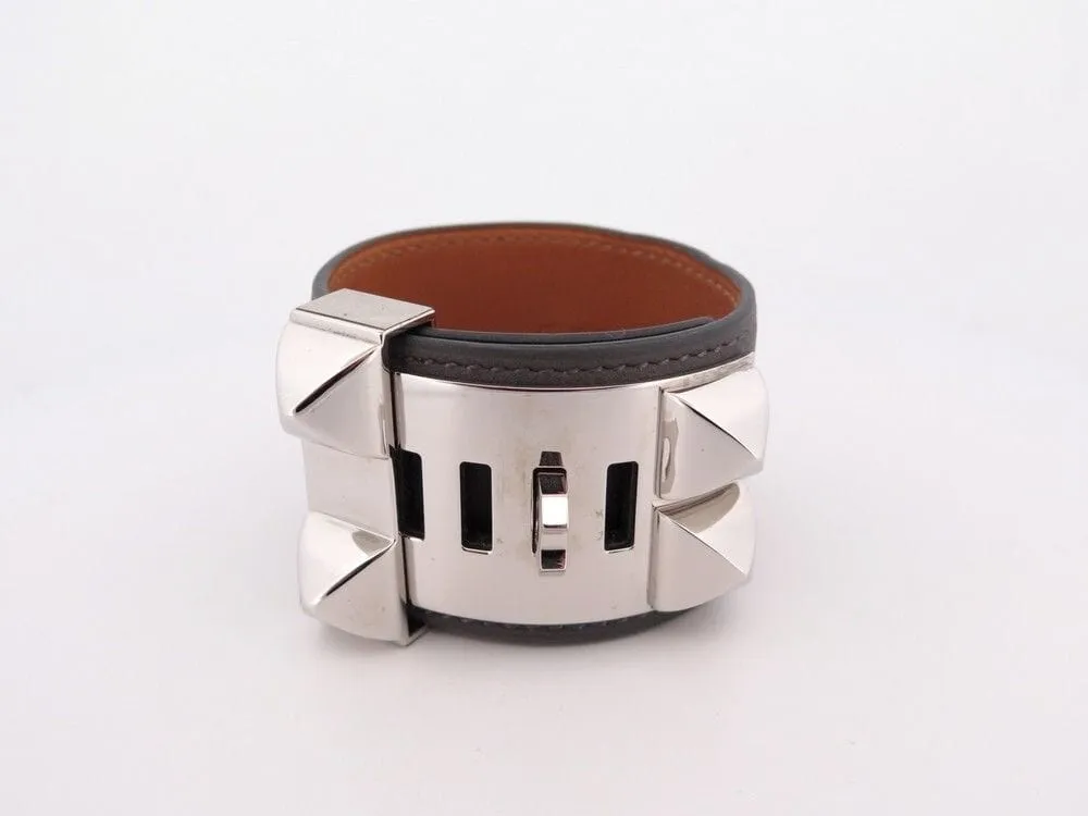 bracelet HERMES collier de chien medor cdc cuir swift gris sold by 58 Facettes product image thumbnail 4