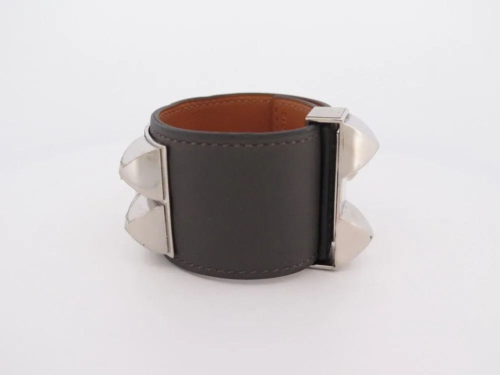 bracelet HERMES collier de chien medor cdc cuir swift gris sold by 58 Facettes product image thumbnail 2
