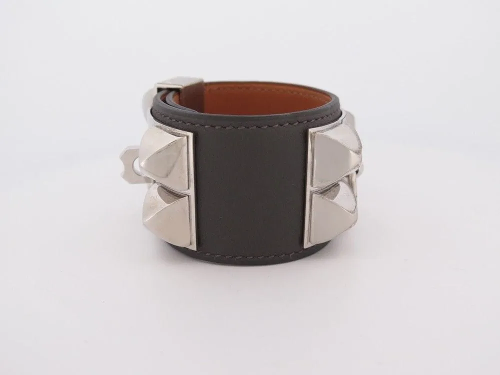 bracelet HERMES collier de chien medor cdc cuir swift gris sold by 58 Facettes product image thumbnail 3