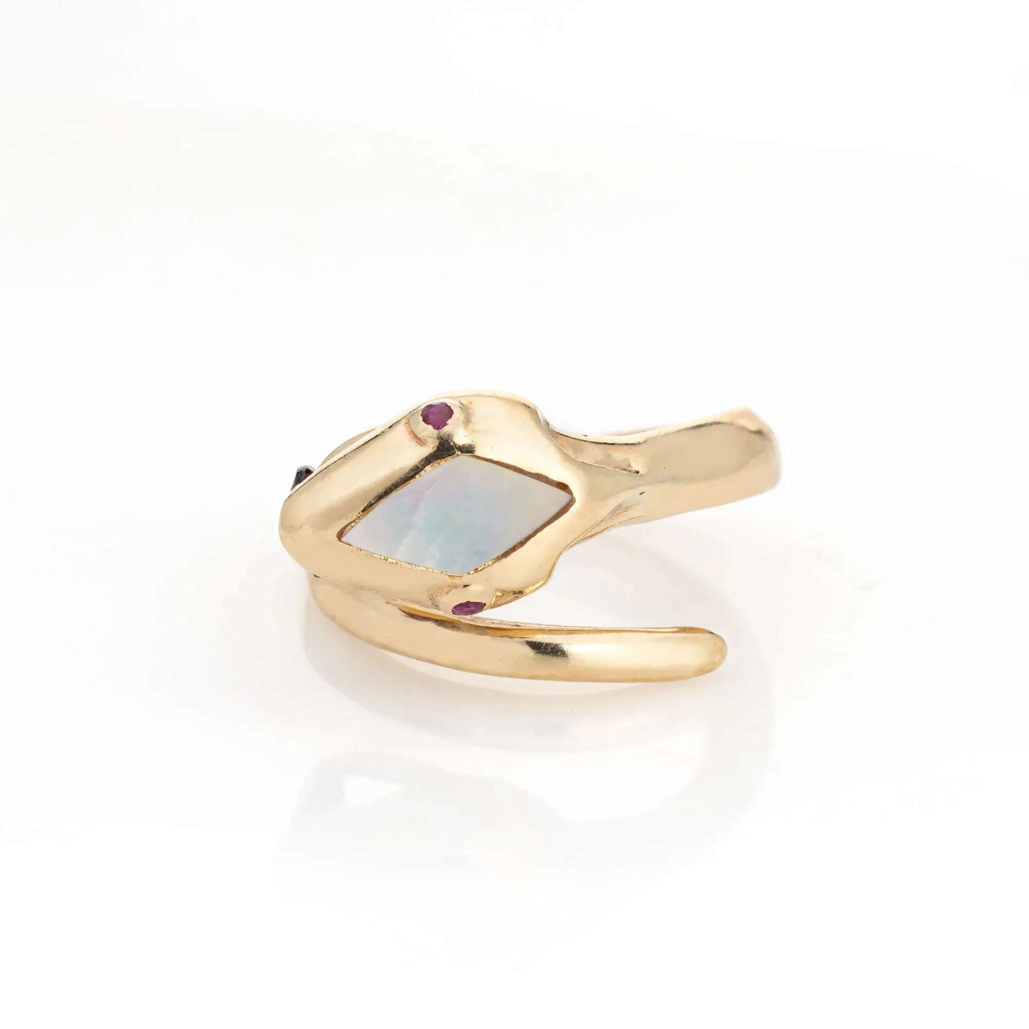 Bague Serpent Rubellite Serpent Enroulé Or Jaune sold by 58 Facettes product image thumbnail 3