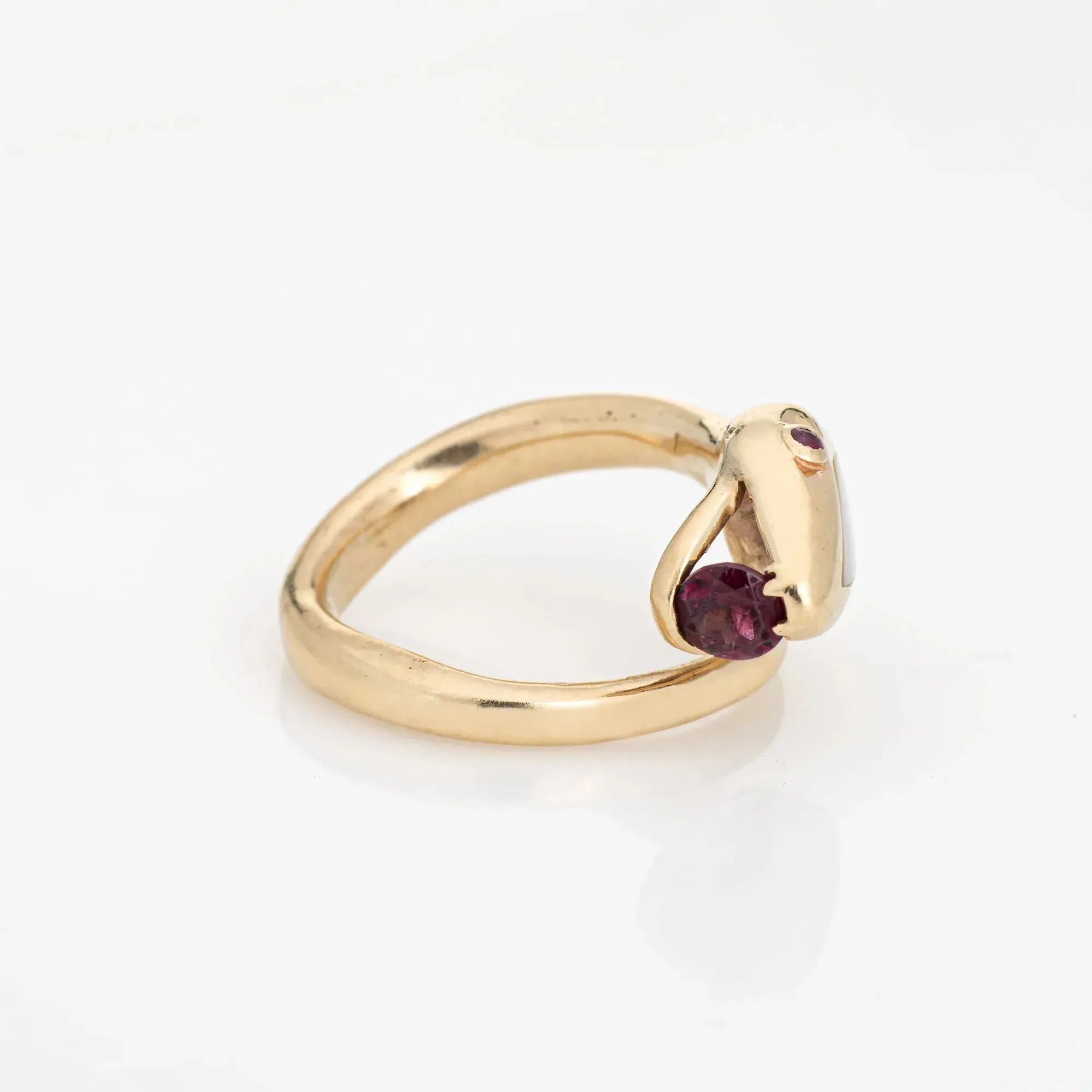 Bague Serpent Rubellite Serpent Enroulé Or Jaune sold by 58 Facettes product image thumbnail 4