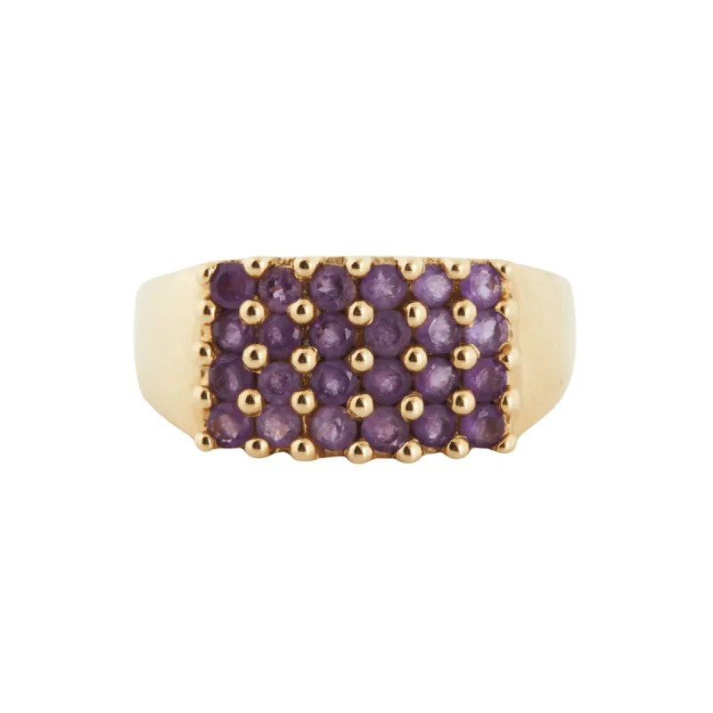 Bague Or jaune Améthystes sold by 58 Facettes